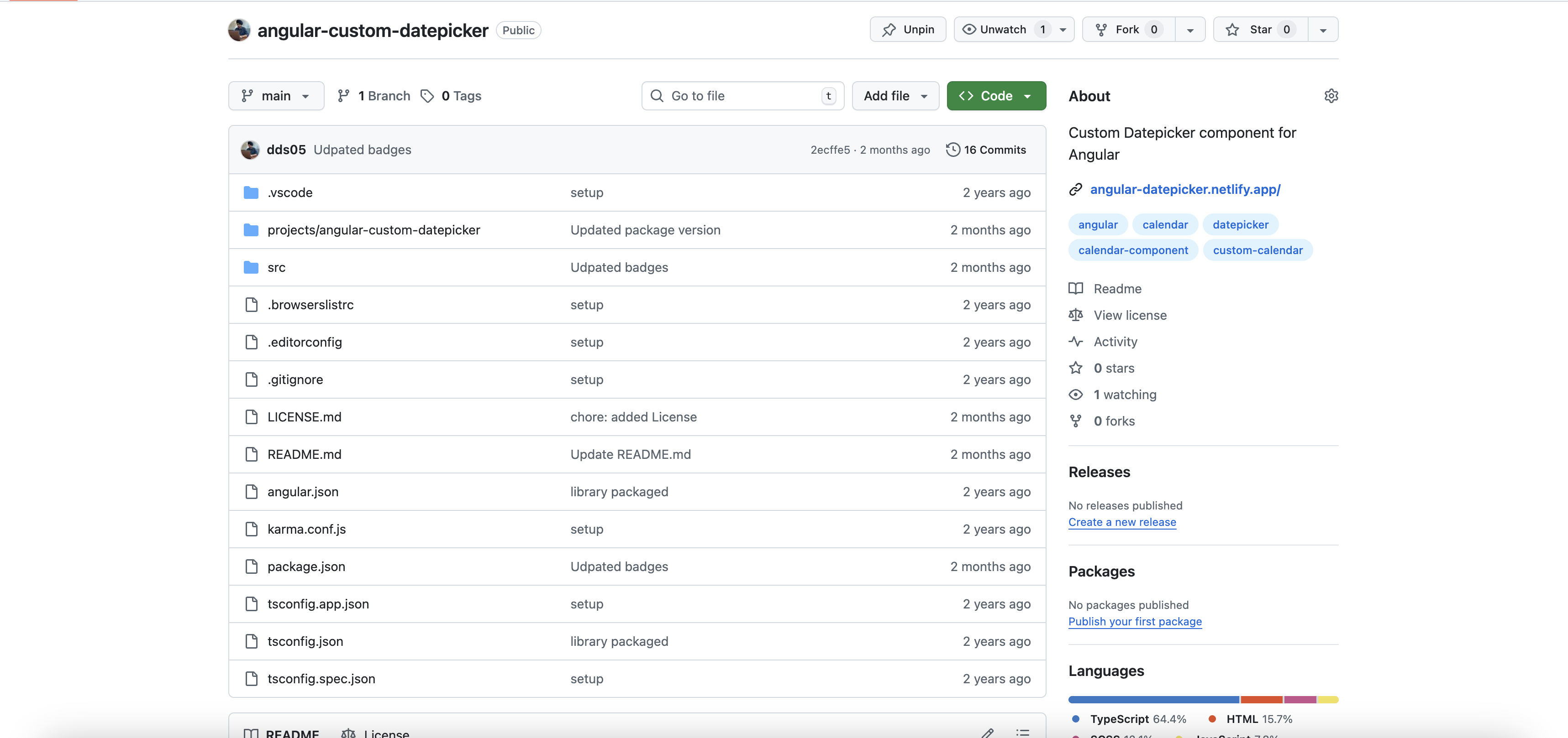 Angular Custom Datepicker
